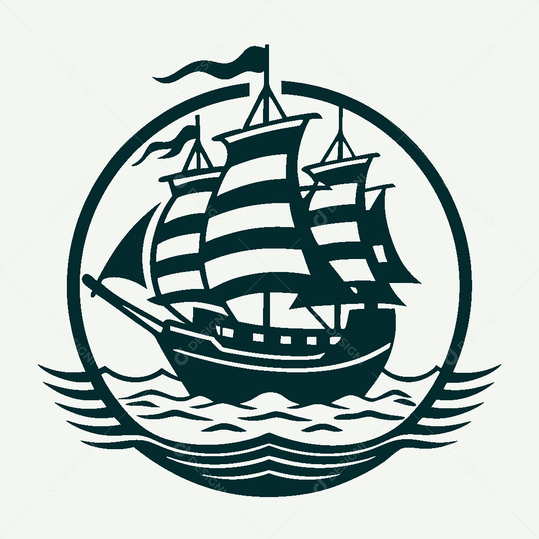 Modelo de Logo de Navio Vetor EPS
