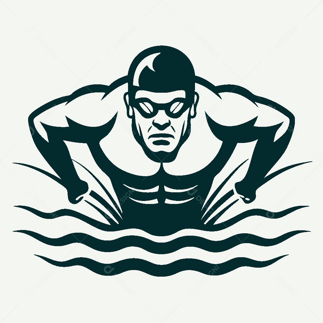 Modelo de Logo de Nadador Vetor EPS