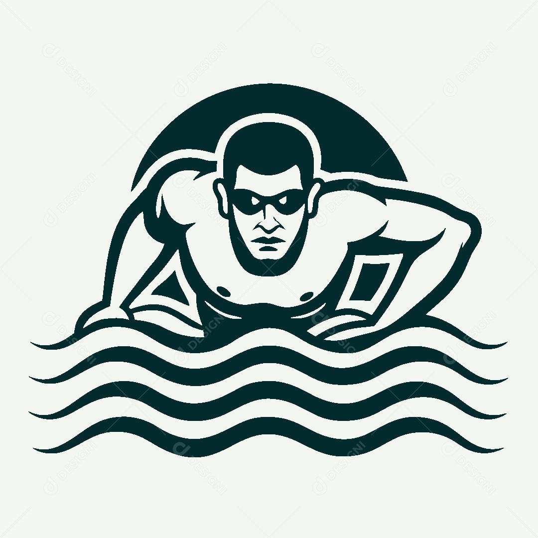Modelo de Logo de Nadador Vetor EPS