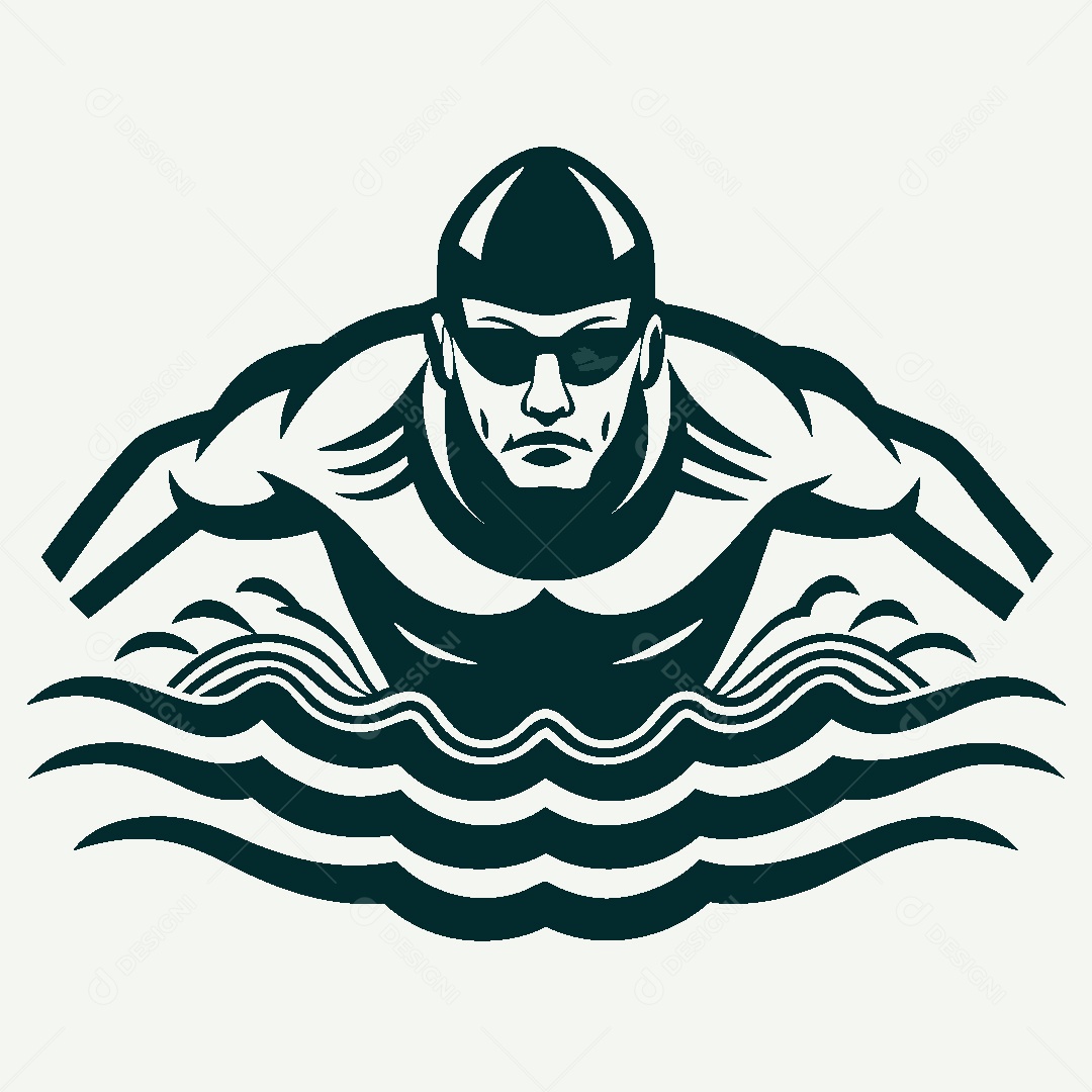 Modelo de Logo de Nadador Vetor EPS