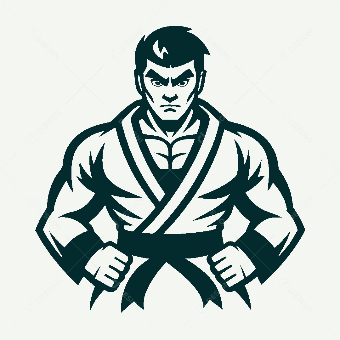 Modelo de Logo de Lutador Vetor EPS