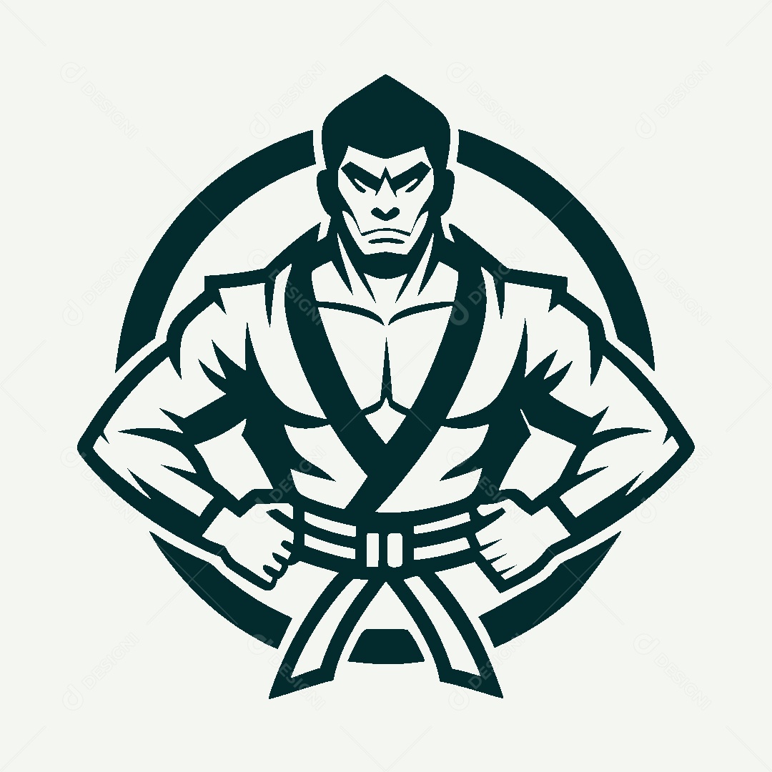 Modelo de Logo de Lutador Vetor EPS