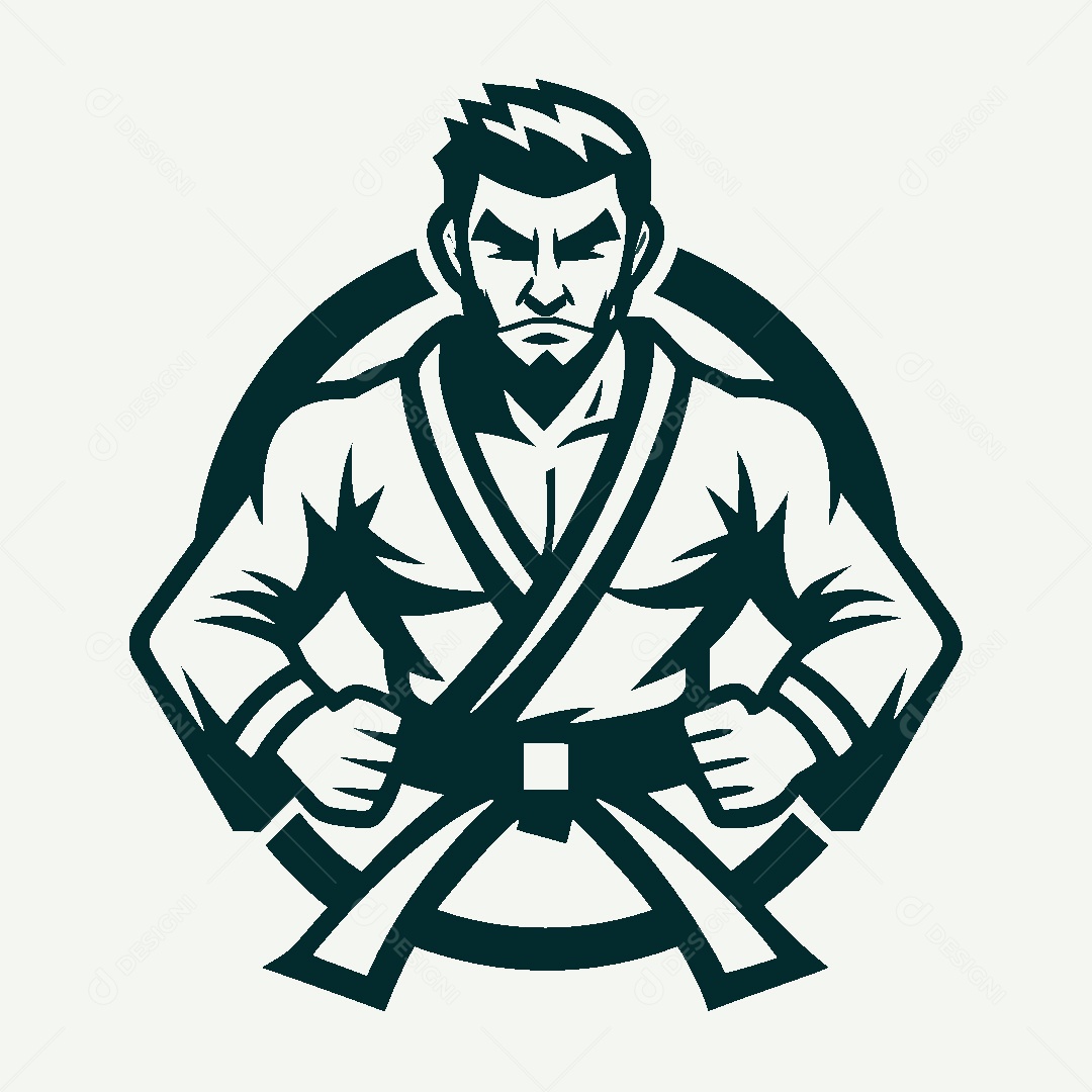 Modelo de Logo de Lutador Vetor EPS