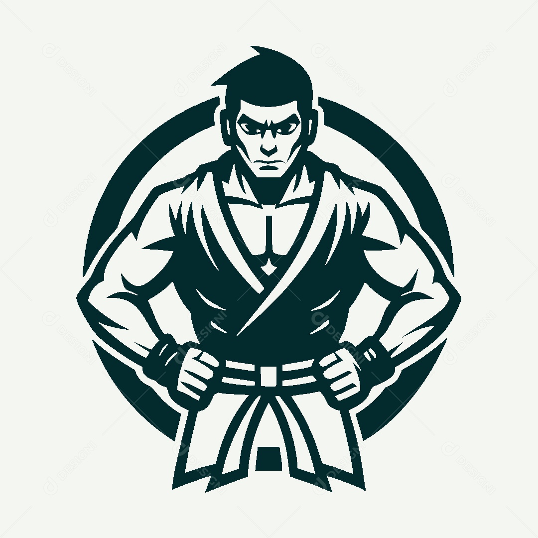 Modelo de Logo de Lutador Vetor EPS