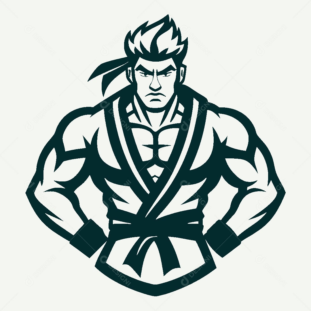 Modelo de Logo de Lutador Vetor EPS