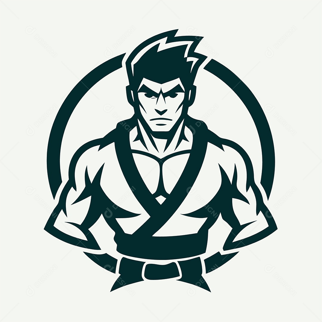 Modelo de Logo de Lutador Vetor EPS