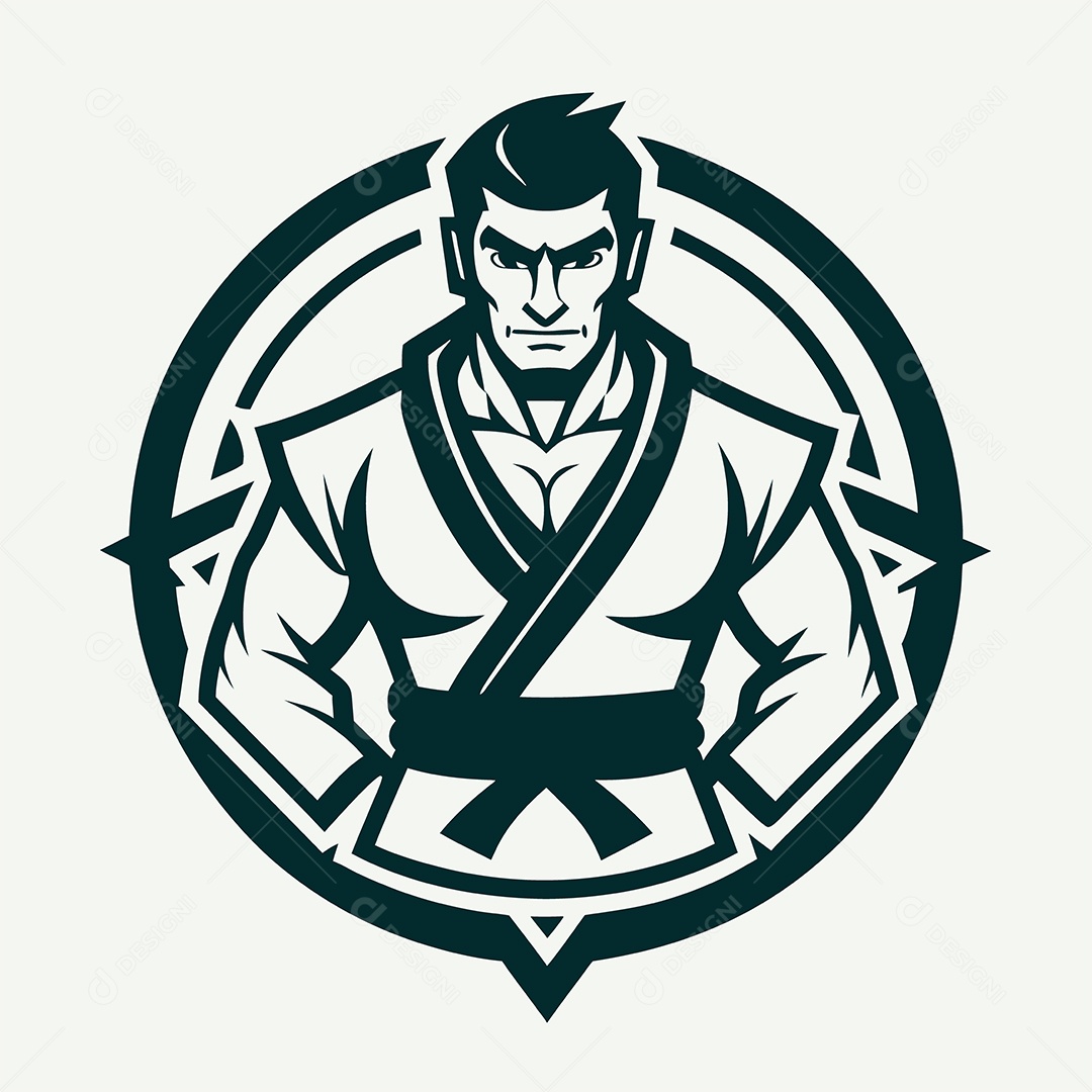 Modelo de Logo de Lutador Vetor EPS