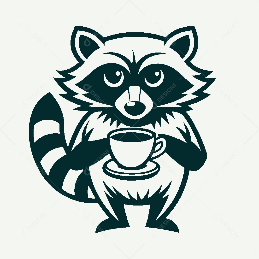 Modelo de Logo de Guaxinim Vetor EPS