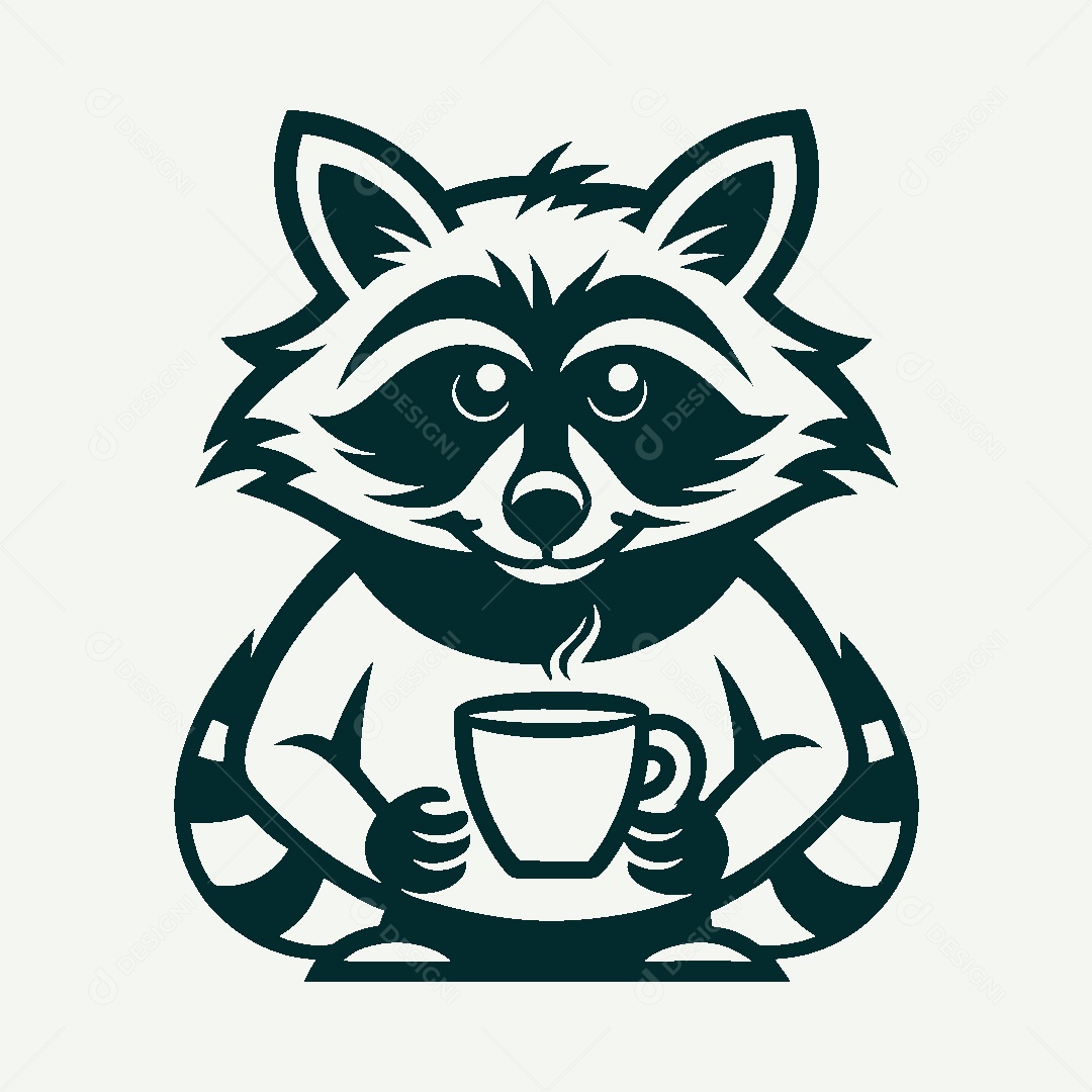 Modelo de Logo de Guaxinim Vetor EPS