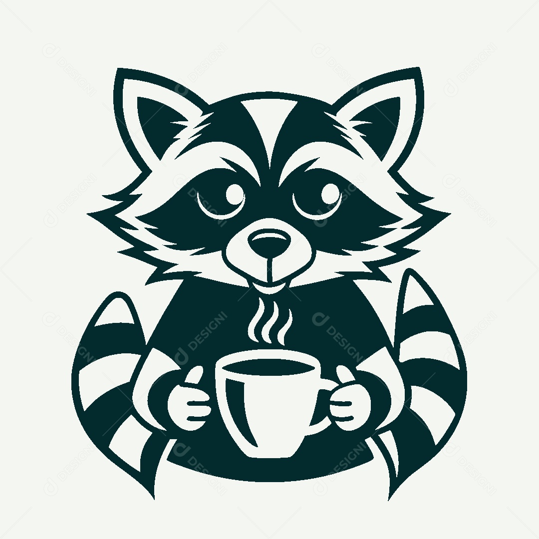 Modelo de Logo de Guaxinim Vetor EPS