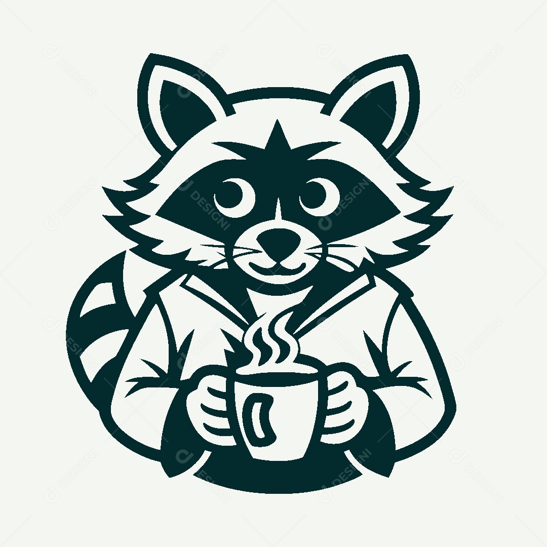 Modelo de Logo de Guaxinim Vetor EPS