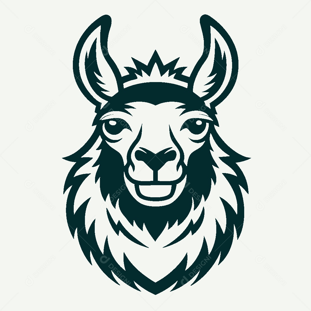 Modelo de Logo de Lhama Vetor EPS