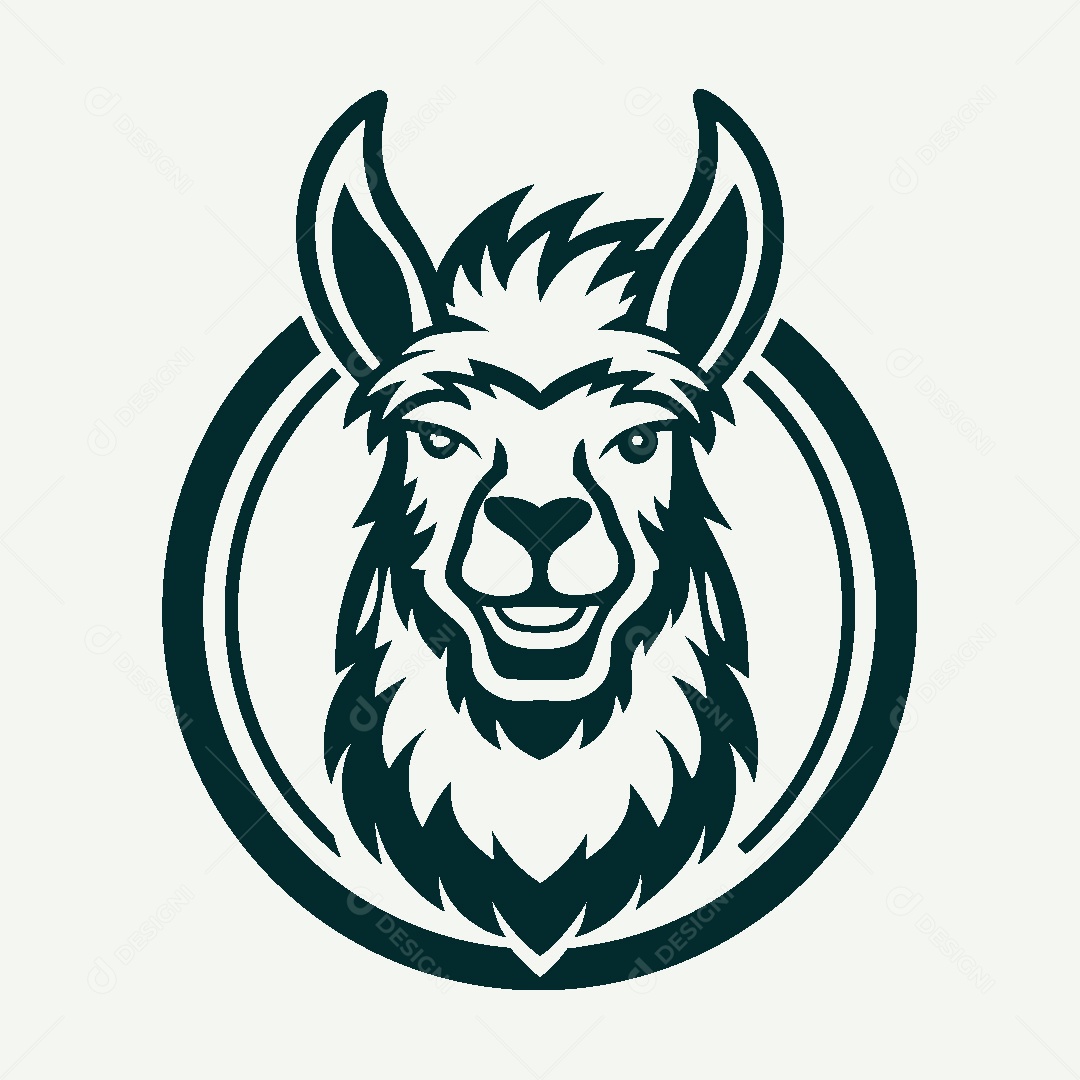 Modelo de Logo de Lhama Vetor EPS