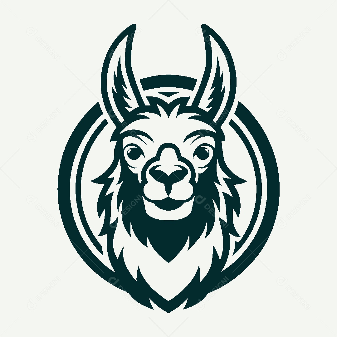 Modelo de Logo de Lhama Vetor EPS