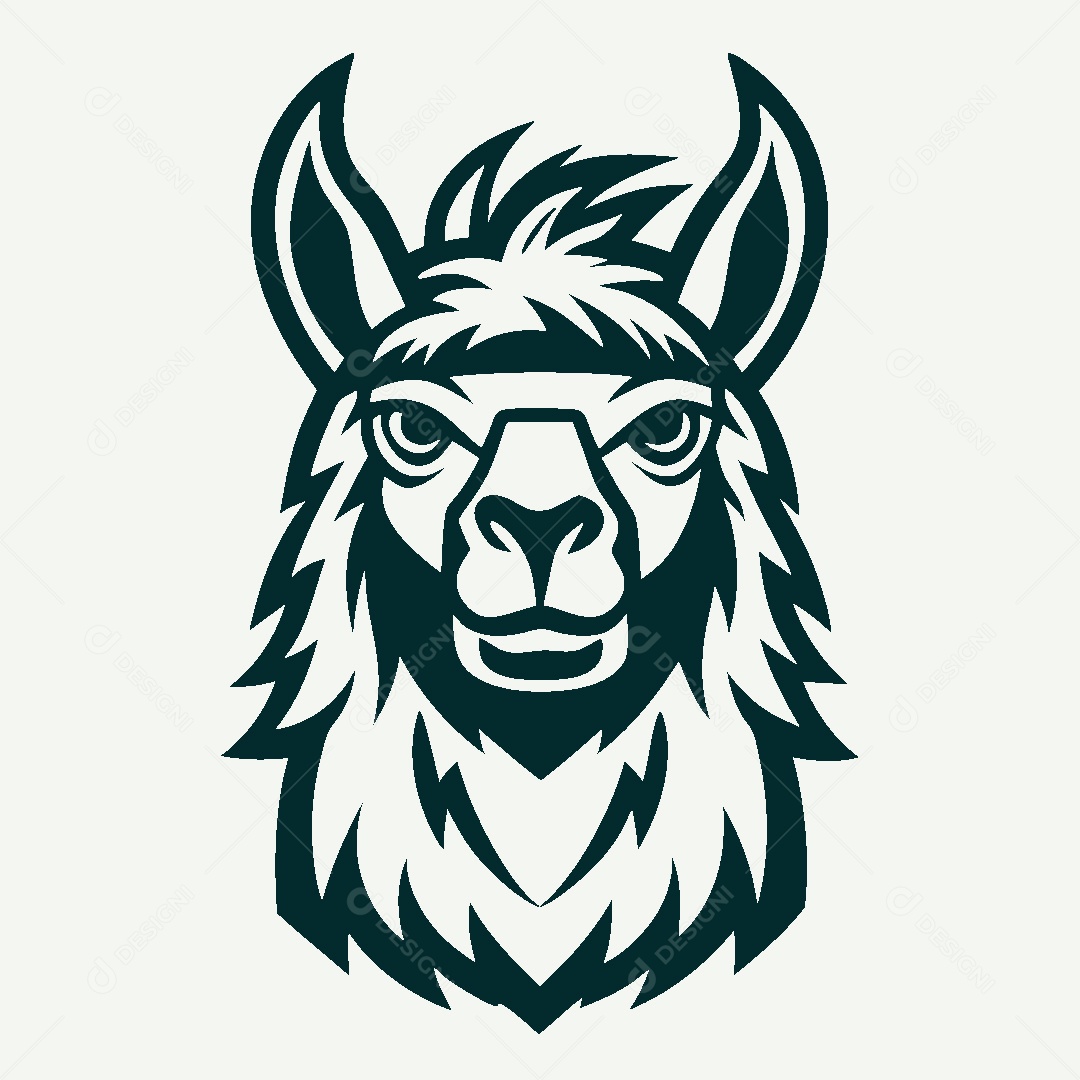 Modelo de Logo de Lhama Vetor EPS