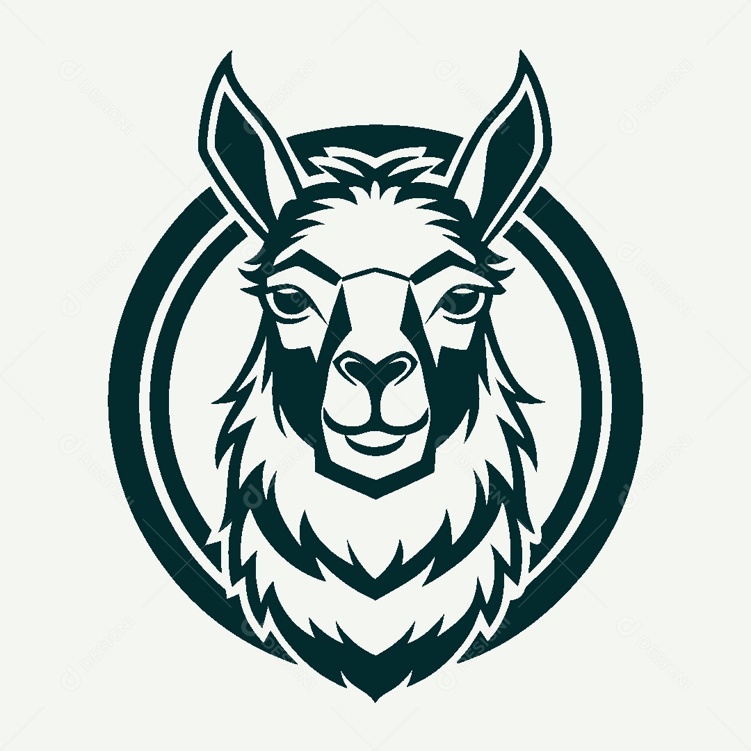 Modelo de Logo de Lhama Vetor EPS