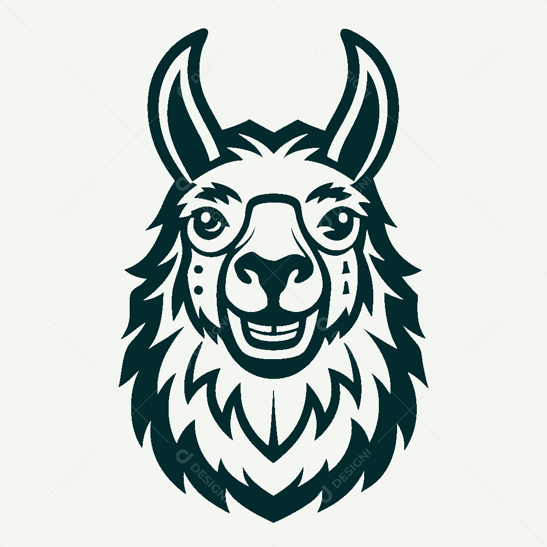 Modelo de Logo de Lhama Vetor EPS