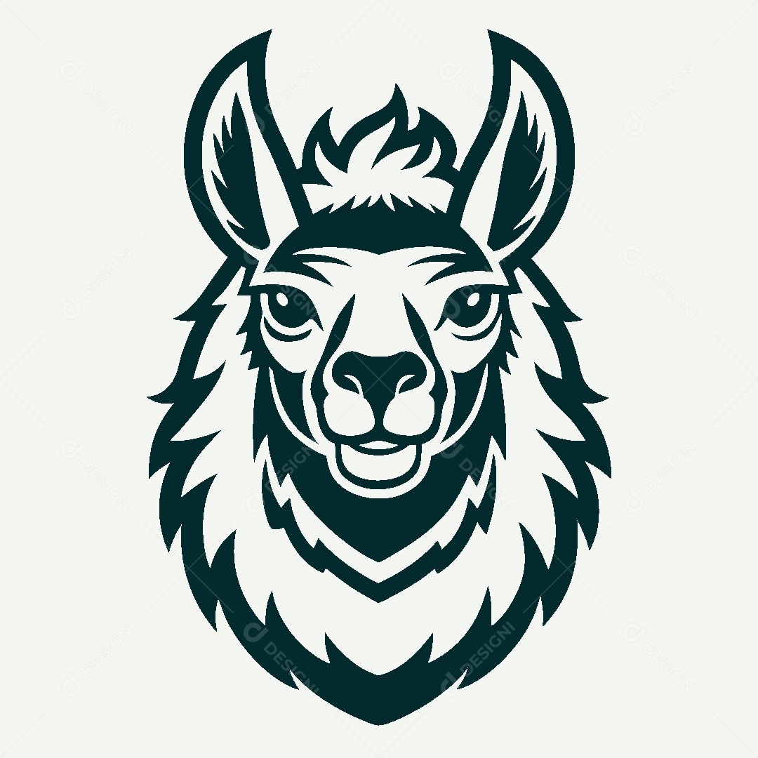 Modelo de Logo de Lhama Vetor EPS