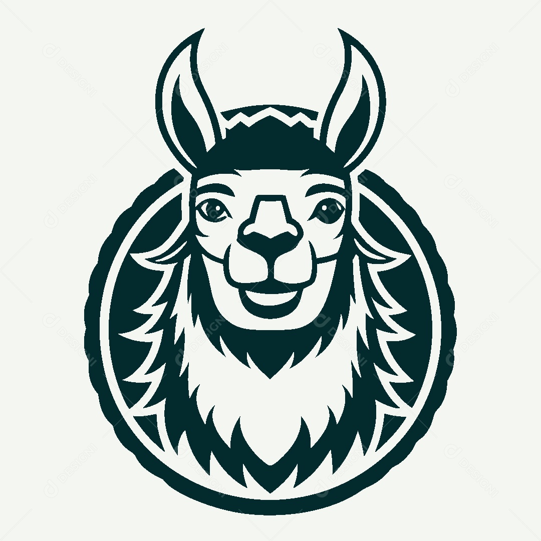 Modelo de Logo de Lhama Vetor EPS