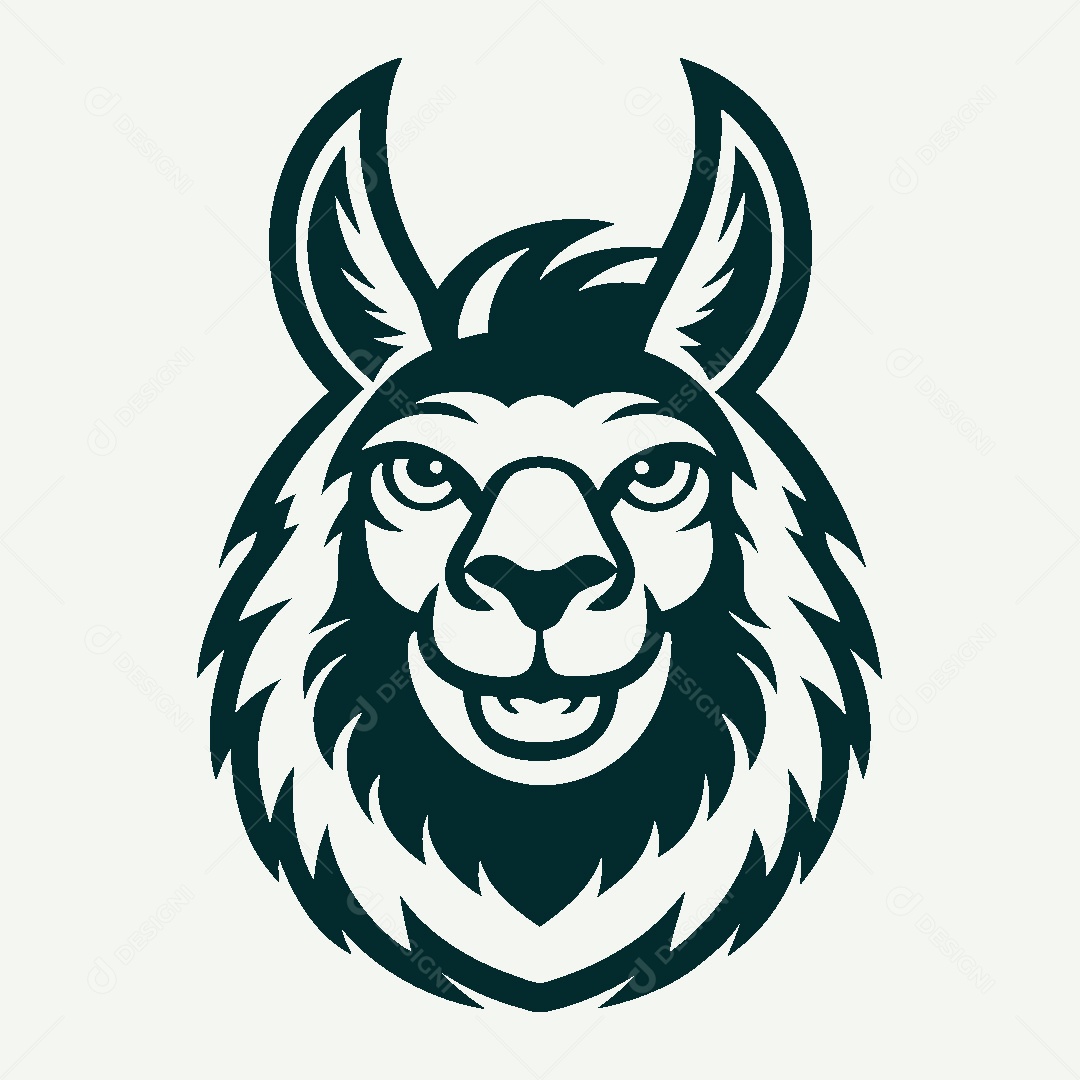 Modelo de Logo de Lhama Vetor EPS
