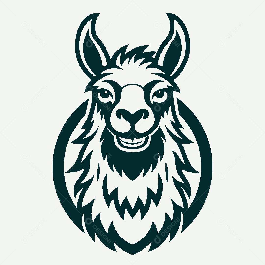 Modelo de Logo de Lhama Vetor EPS