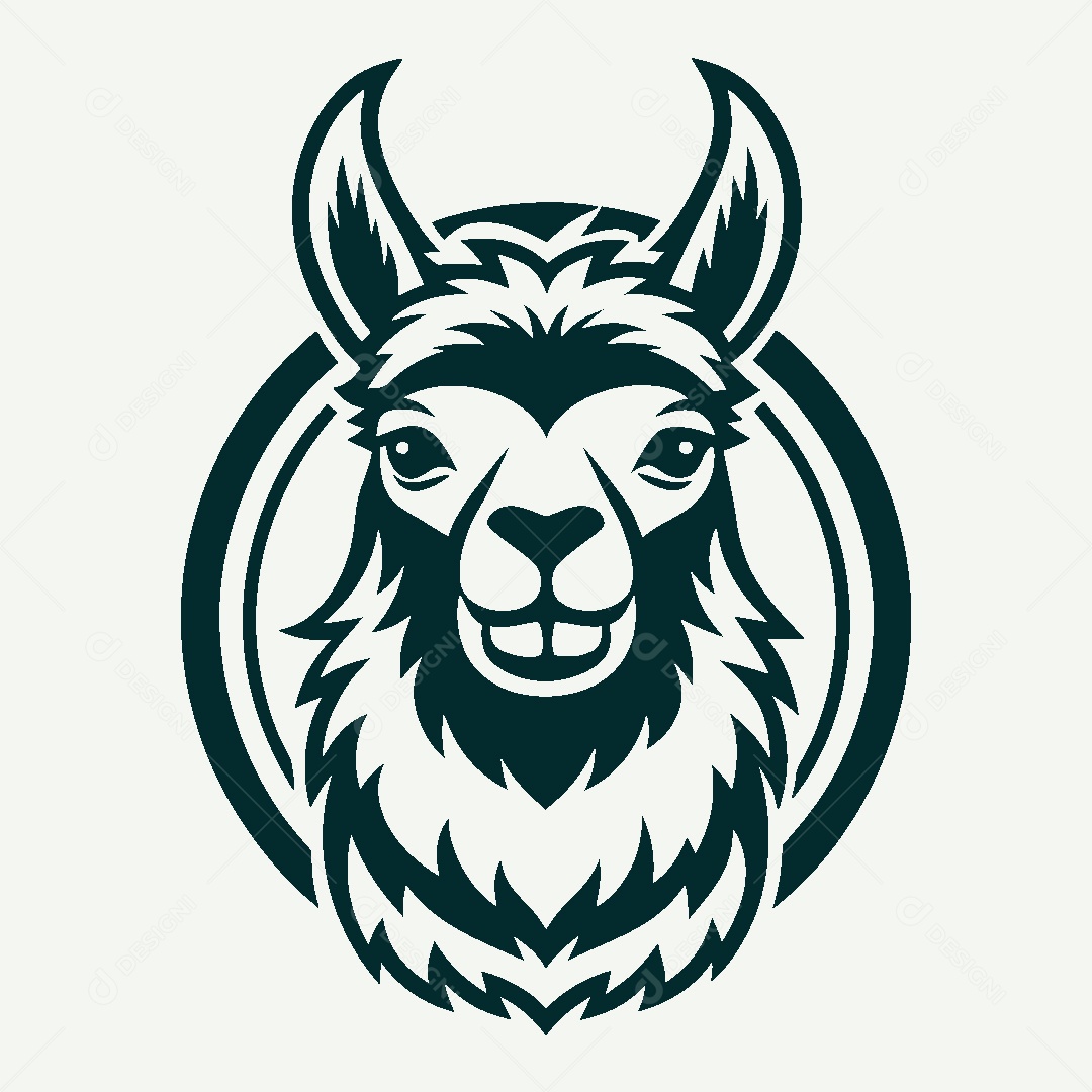 Modelo de Logo de Lhama Vetor EPS
