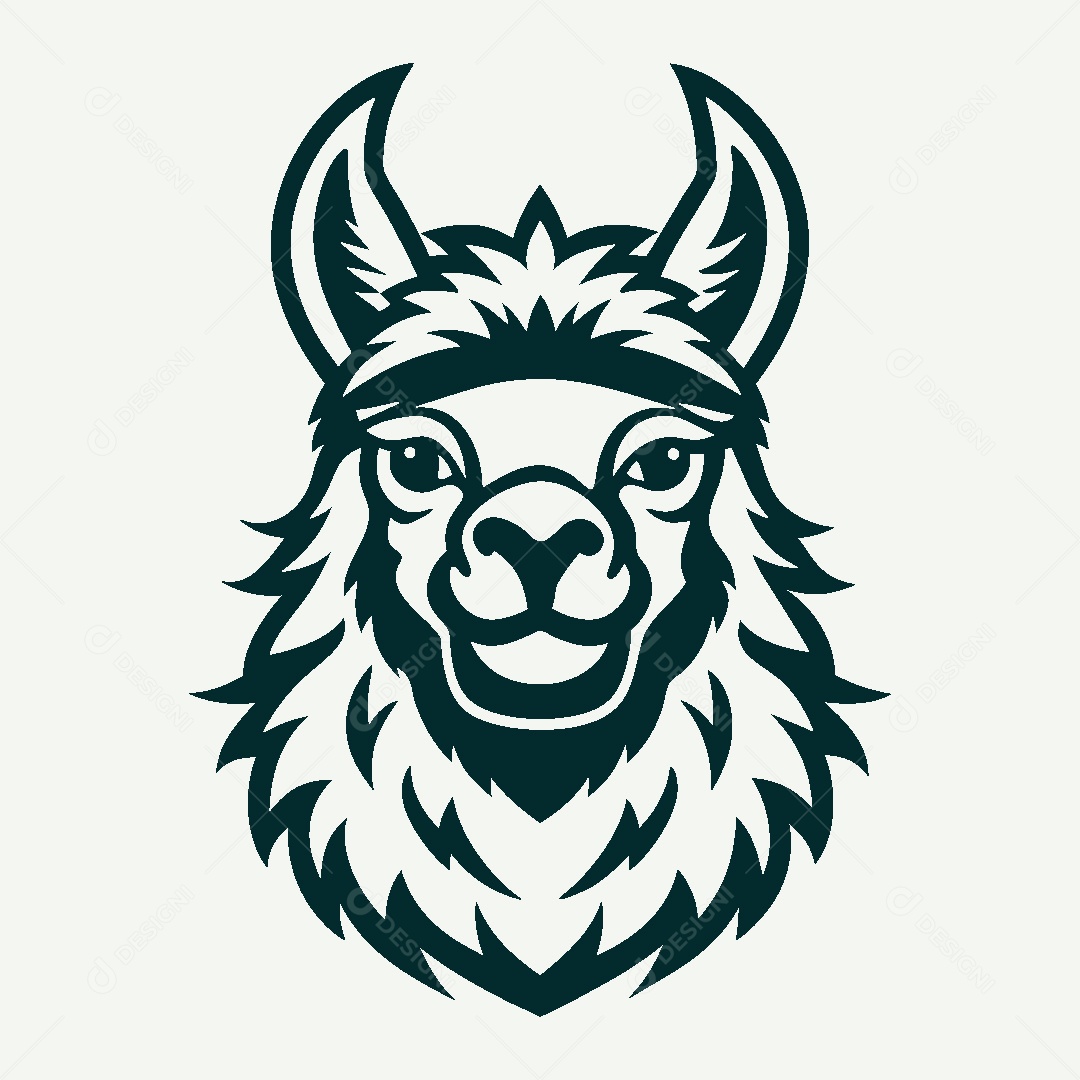 Modelo de Logo de Lhama Vetor EPS