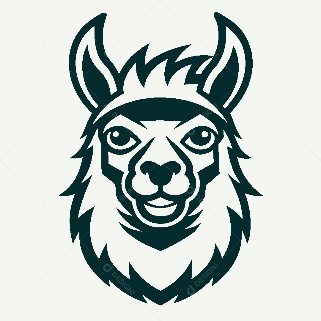 Modelo de Logo de Lhama Vetor EPS
