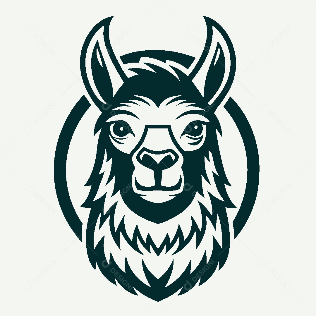 Modelo de Logo de Lhama Vetor EPS