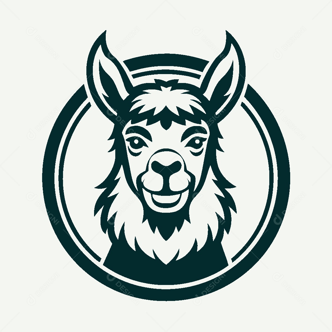 Modelo de Logo de Lhama Vetor EPS