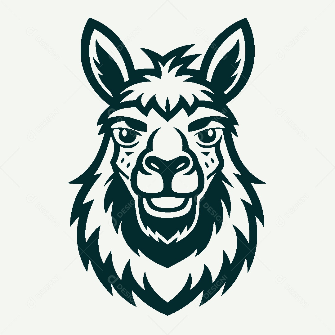 Modelo de Logo de Lhama Vetor EPS