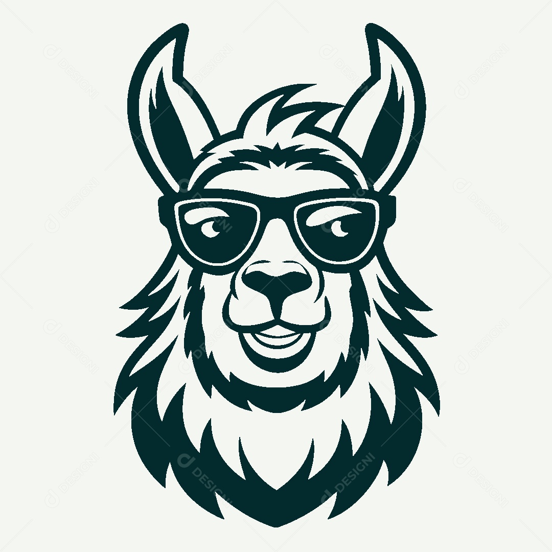 Modelo de Logo de Lhama Vetor EPS