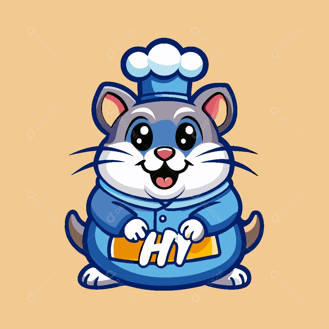 Chef de Cozinha Mascote Ilustração Vetor EPS