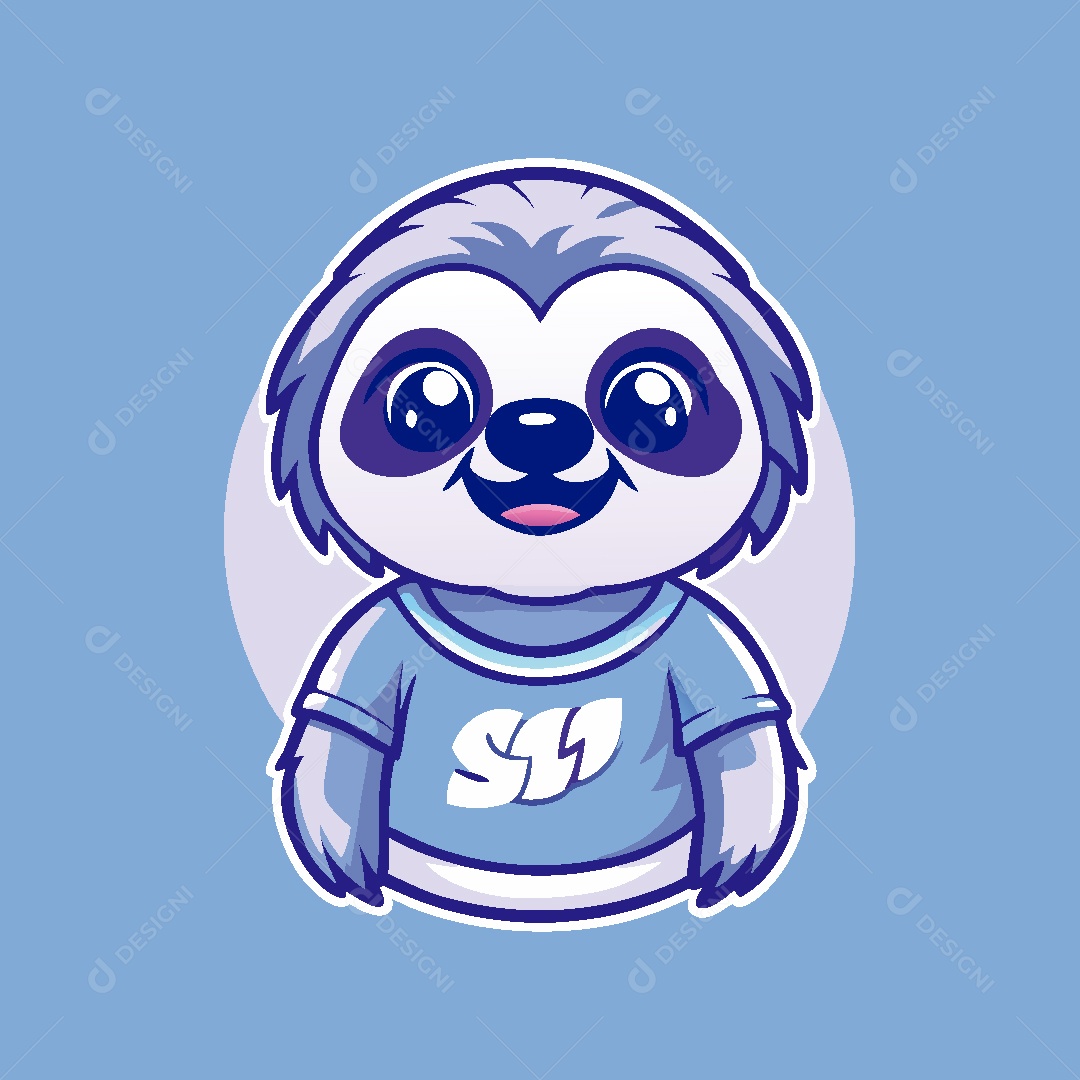 Bicho Preguiça Mascote Ilustração Vetor EPS