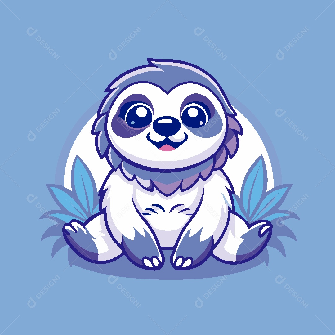 Bicho Preguiça Mascote Ilustração Vetor EPS