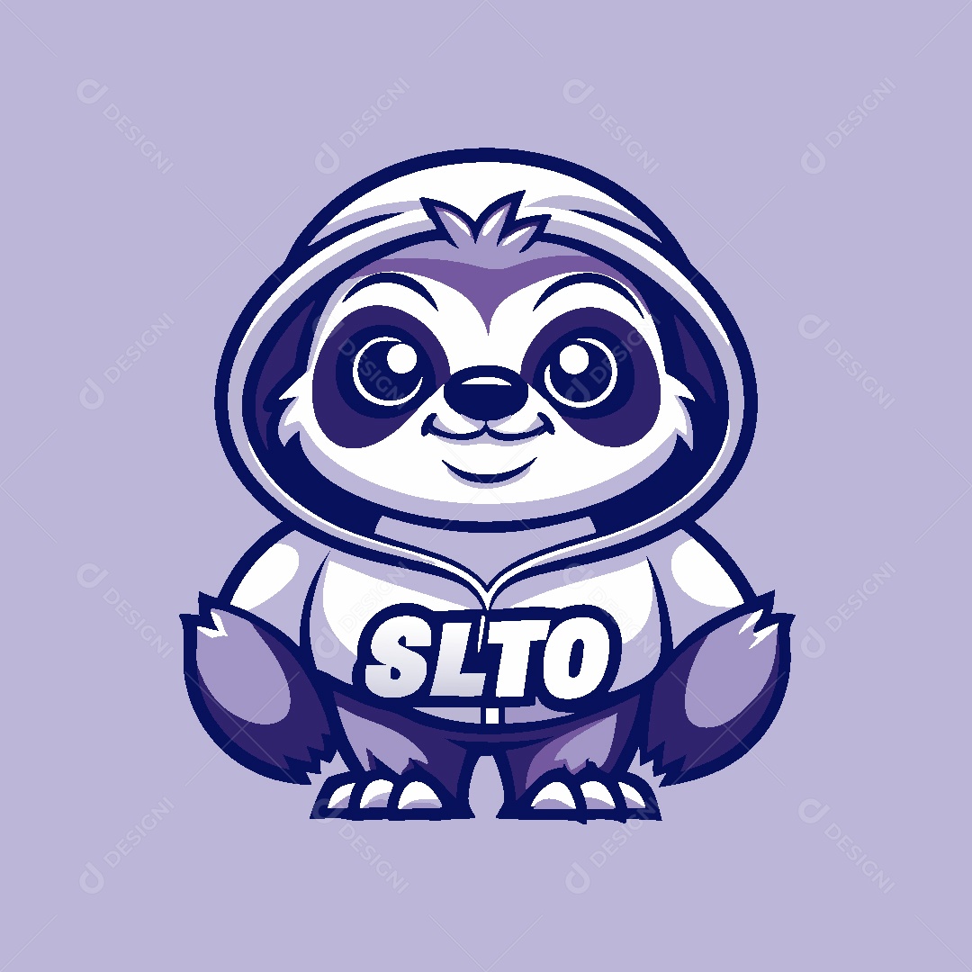 Bicho Preguiça Mascote Ilustração Vetor EPS