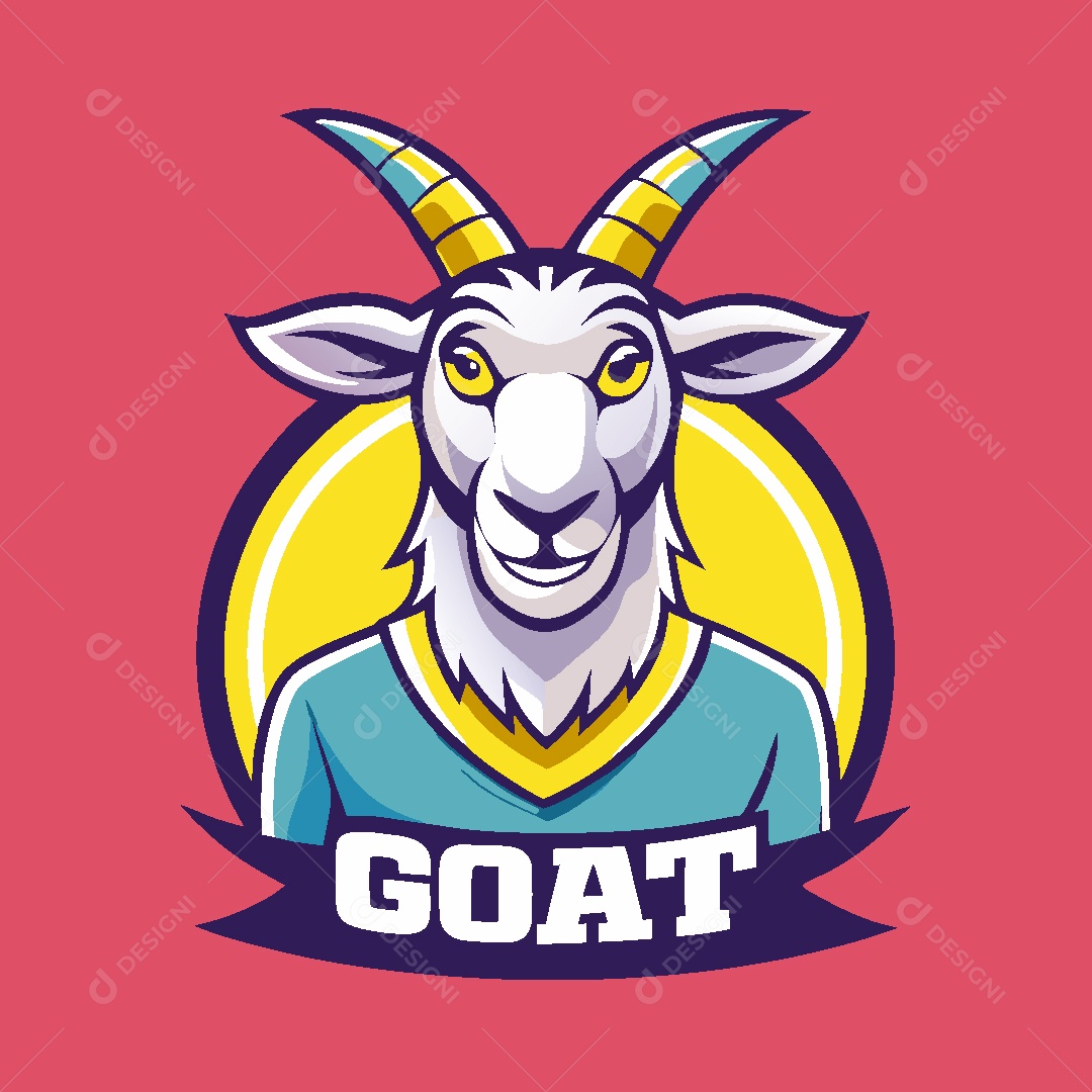 Cabra Mascote Ilustração Vetor EPS