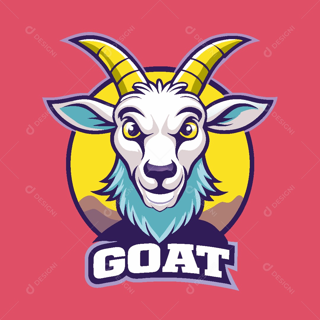 Cabra Mascote Ilustração Vetor EPS