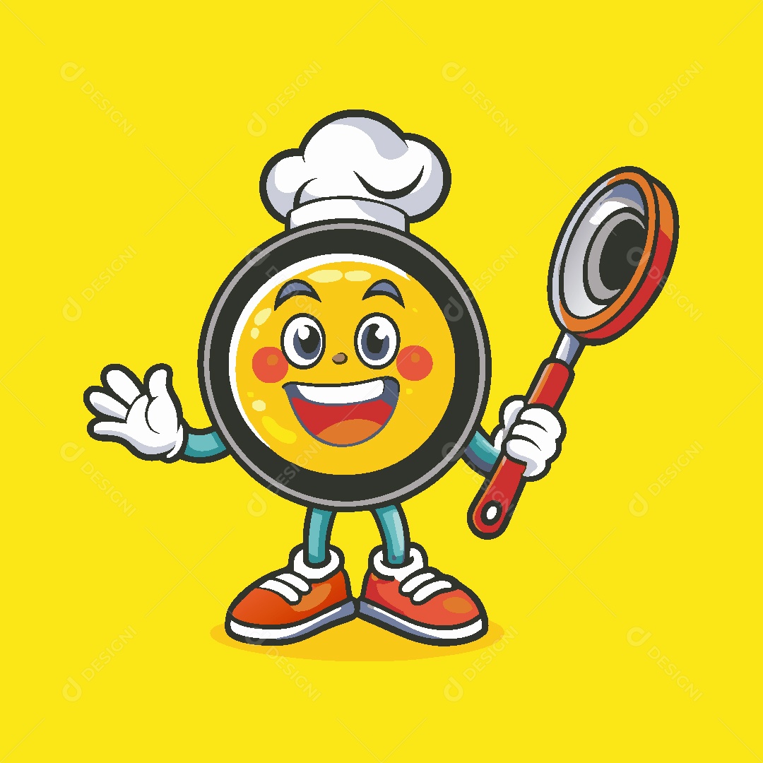 Chef de Cozinha Mascote Ilustração Vetor EPS