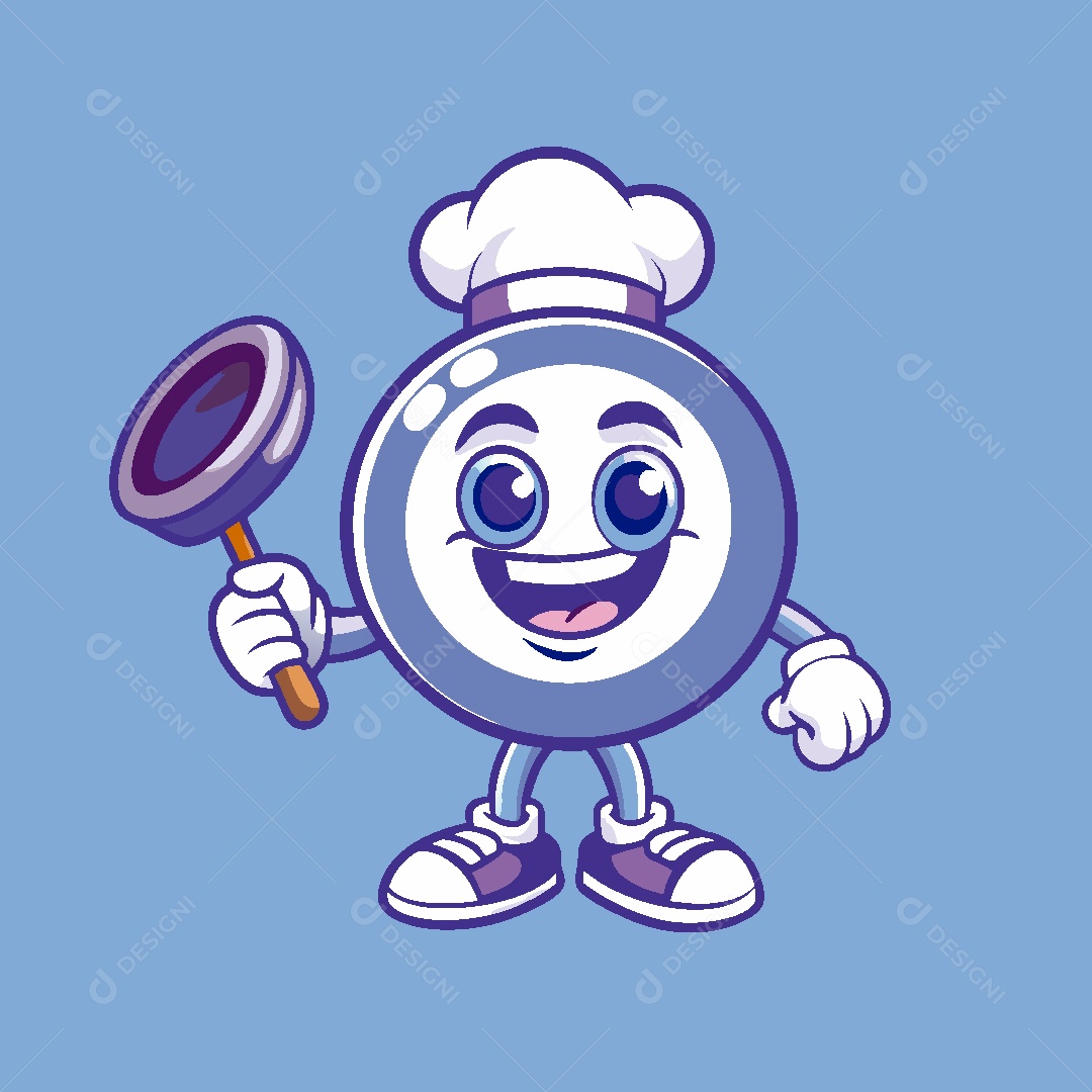 Chef de Cozinha Mascote Ilustração Vetor EPS