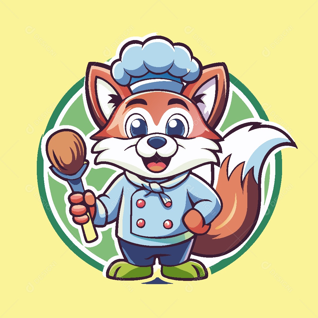 Raposa Mascote Ilustração Vetor EPS