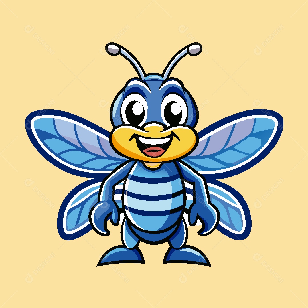 Abelha Mascote Ilustração Vetor EPS
