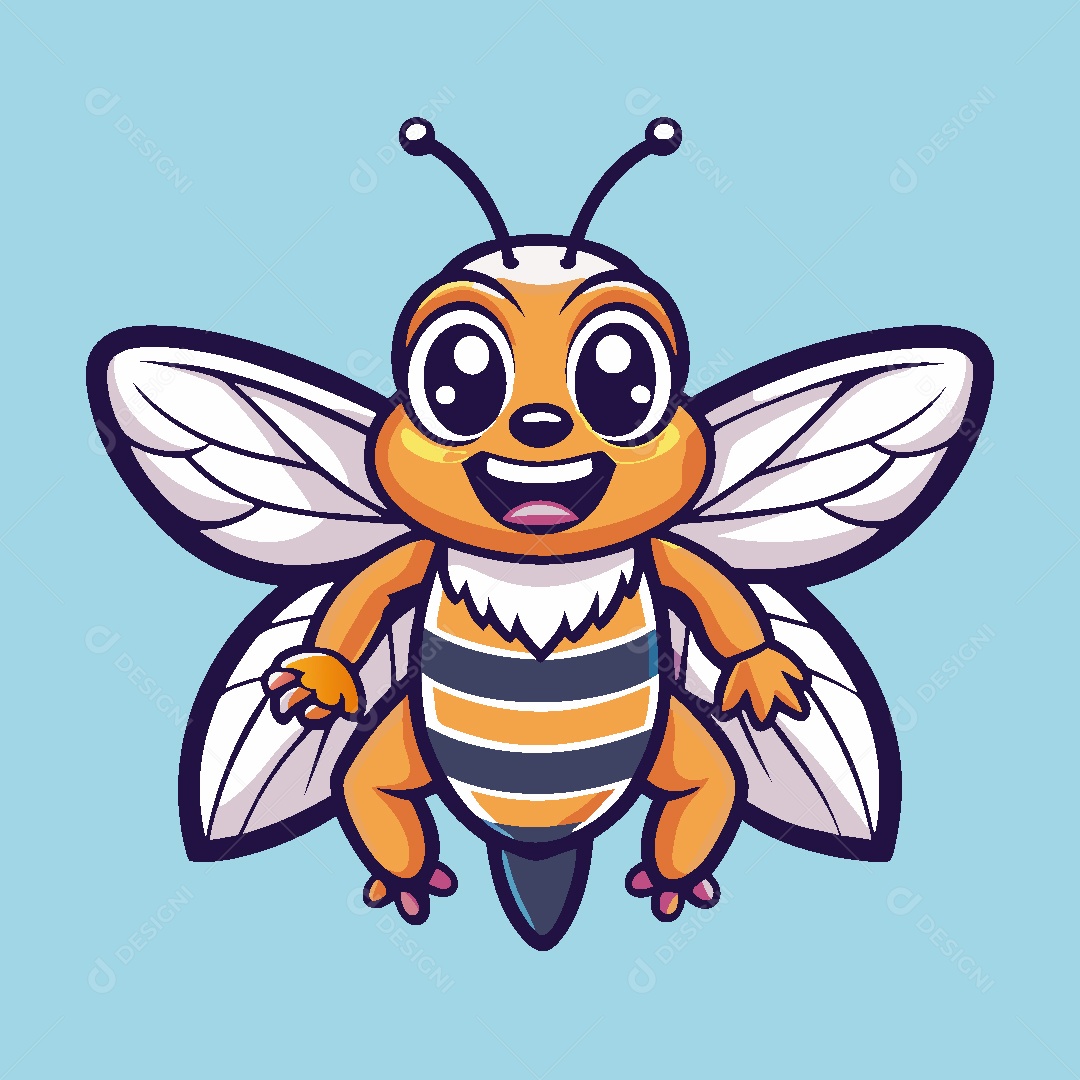 Abelha Mascote Ilustração Vetor EPS