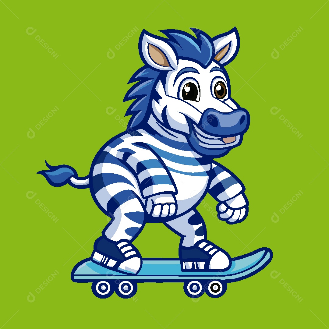 Zebra Mascote Ilustração Vetor EPS