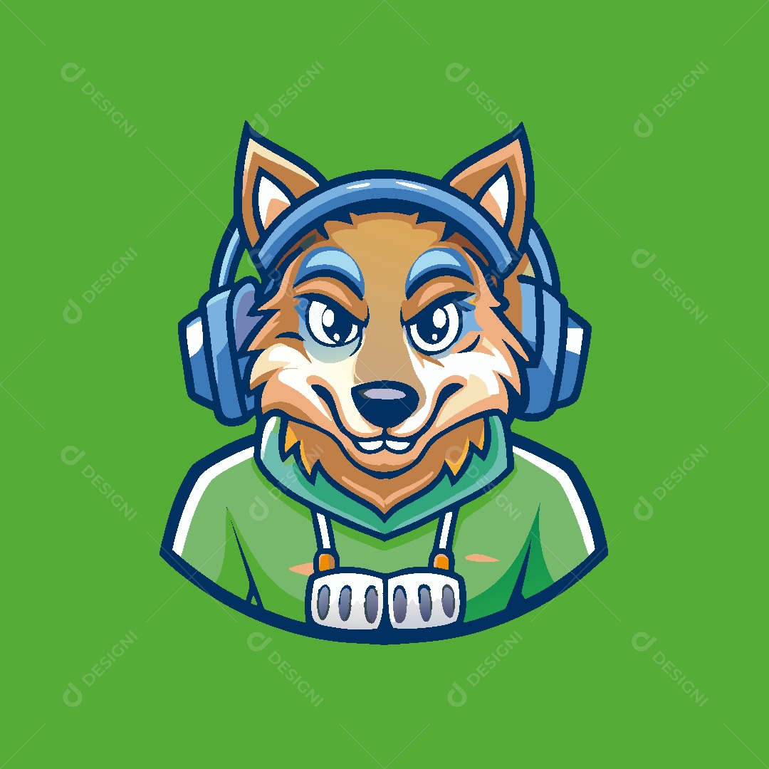 Cachorro Mascote Ilustração Vetor EPS