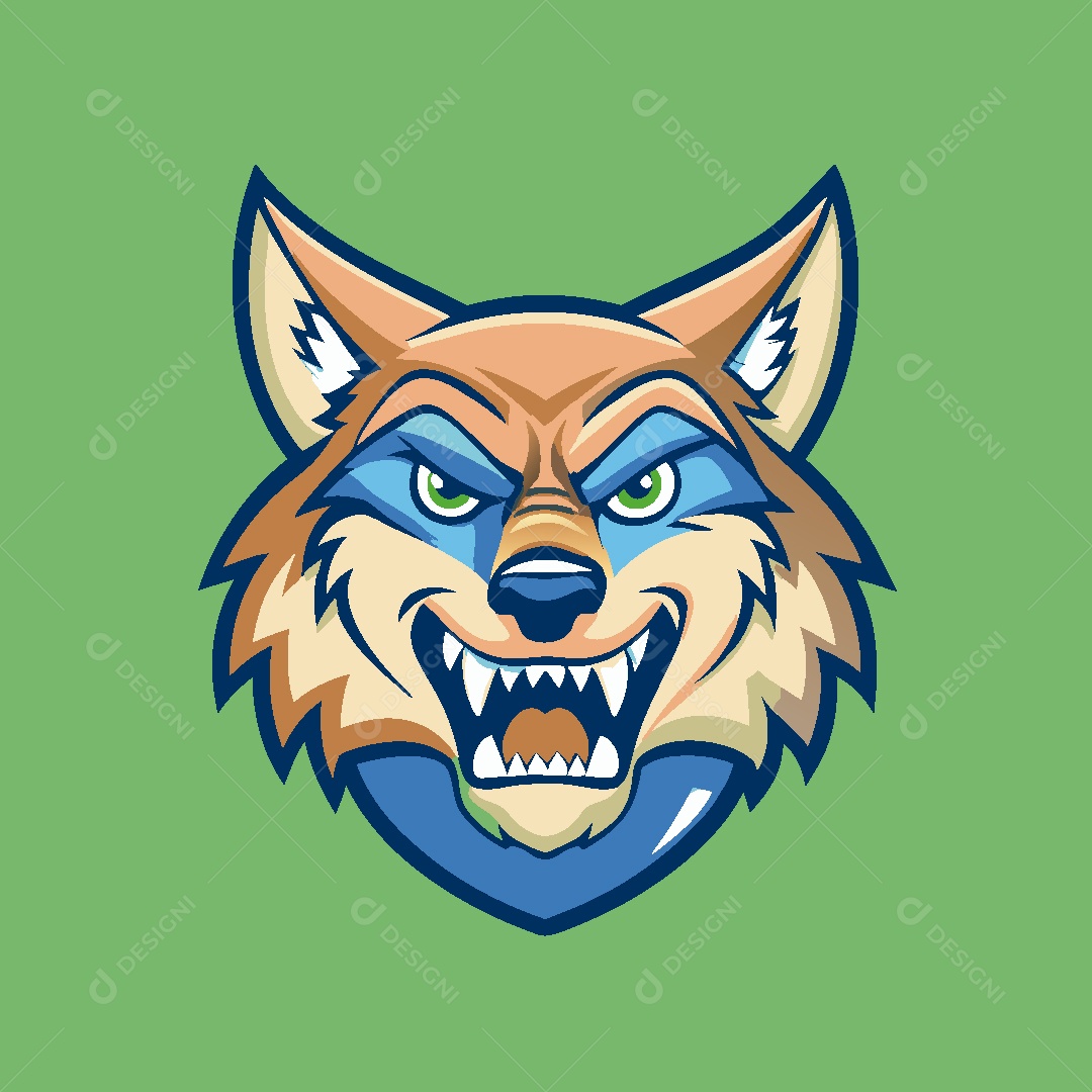 Lobo Mascote Ilustração Vetor EPS