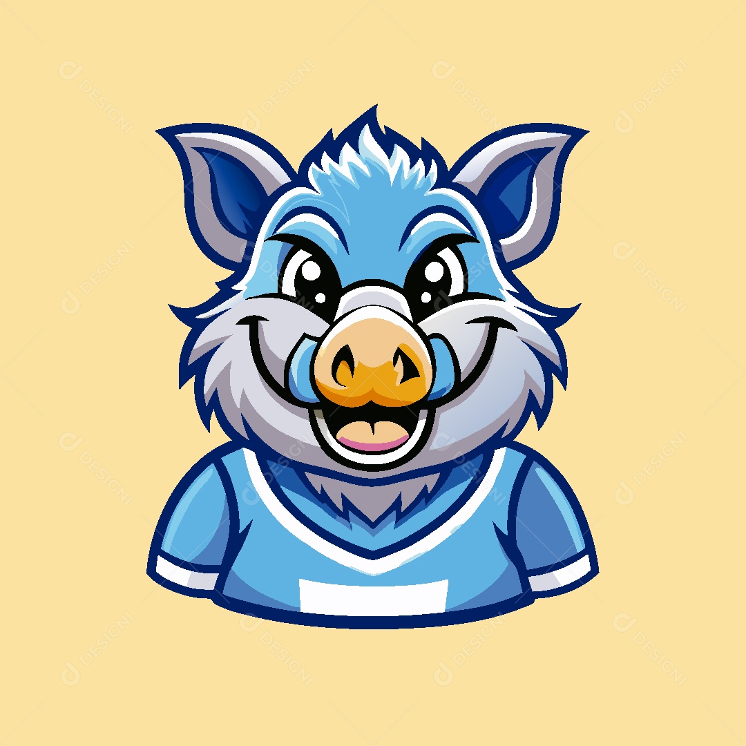 Javali Mascote Ilustração Vetor EPS