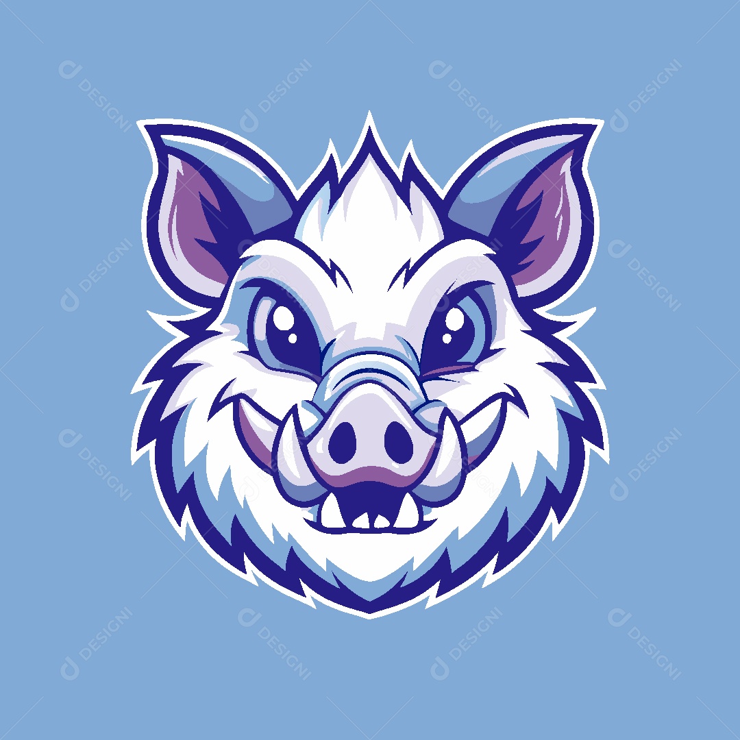 Javali Mascote Ilustração Vetor EPS