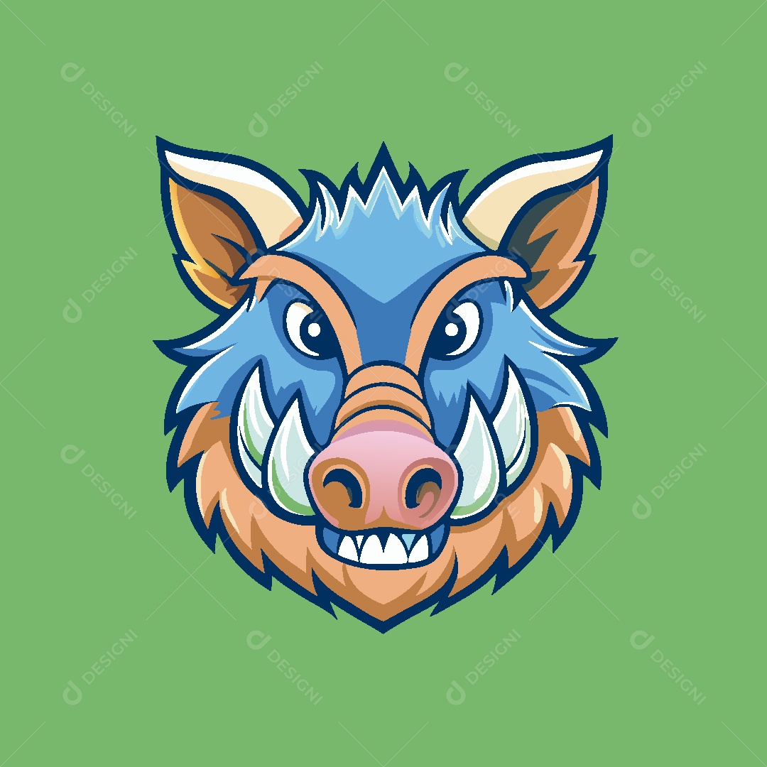 Javali Mascote Ilustração Vetor EPS