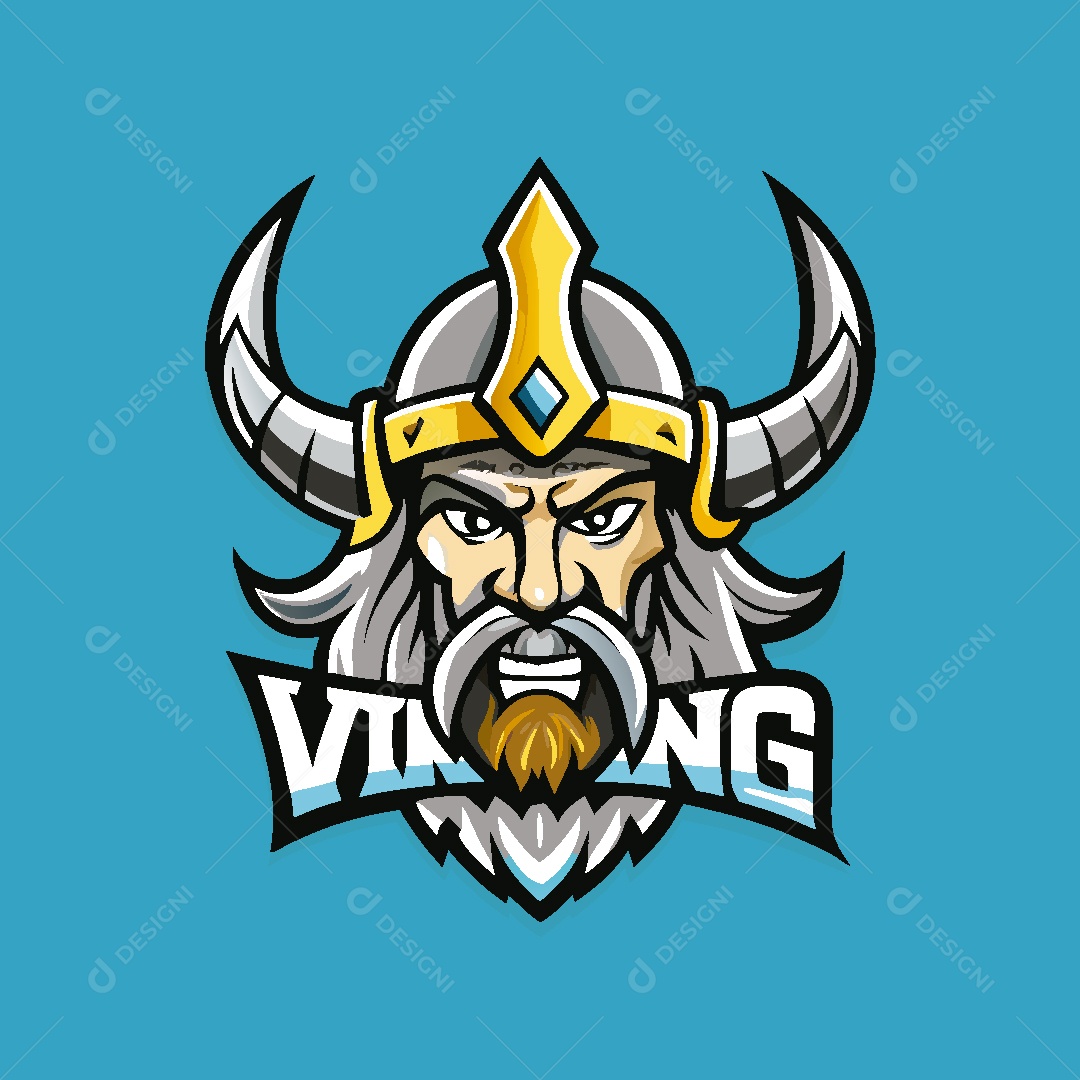 Viking Mascote Ilustração Vetor EPS